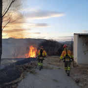 Tropas del Plan Infomur se movilizan ante el incendio forestal declarado en la comarca de Las Minas, fronteriza con la provincia de Albacete