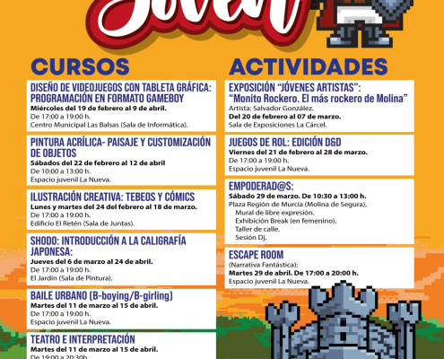 Juventud Molina Programación actividades y cursos formativos 'MOOD JOVEN' febrero abril 2025 CARTEL