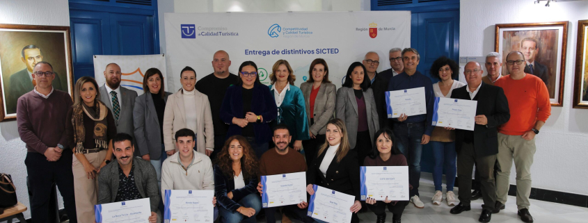 Siete empresas de Alcantarilla reciben sus diplomas del Sicted por alcanzar objetivos de calidad turística