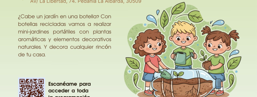 La Concejalía de Turismo organiza la actividad JARDINES DE BOTELLAS en el Centro La Albarda el domingo 7 de diciembre