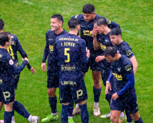 Celebración del equipo en Nuevo Colombino