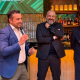 José Luis Mendoza y Juan Pablo Mendoza dando el tradicional brindis