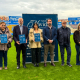 Fotografía de presentación sobre el césped del estadio Heredia 21 La Condomina