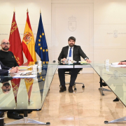 El jefe del Ejecutivo autonómico, Fernando López Miras, se reúne con el nuevo presidente de la Asociación Interprofesional del Limón y el Pomelo (Ailimpo),...