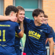 Celebración de Peseto ante el Real Murcia CF