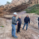 Inicio de las obras de construcción de un muro de protección contra desprendimientos en la ladera...