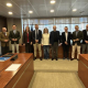 El expresidente de la CHS, José Salvador Fuentes Zorita, con los miembros de la Comisión Especial de Estudio sobre la situación del trasvase Tajo-Segura tras las últimas medidas anunciadas por el Ministerio de Transición Ecológica