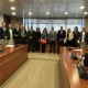 La exministra de Medio Ambiente, Cristina Narbona Ruiz, con miembros de la Comisión Especial de Estudio sobre la situación del trasvase Tajo-Segura tras las últimas medidas anunciadas por el Ministerio de Transición Ecológica