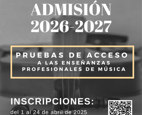 Conservatorio Música Molina Apertura proceso admisión y matriculación curso 2026 2027 CARTEL
