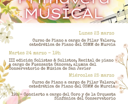 Conservatorio y Escuela Municipal Música Molina Actividades Primavera Musical 2026 Días 23, 24, 25 y 26 CARTEL