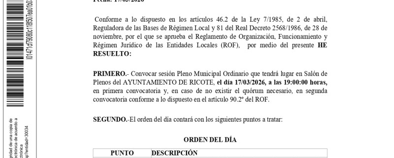 DECRETO DE CONVOCATORIA A LA SESIÓN PLENARIA ORDINARIA DE MARZO DE 2026_página-0001