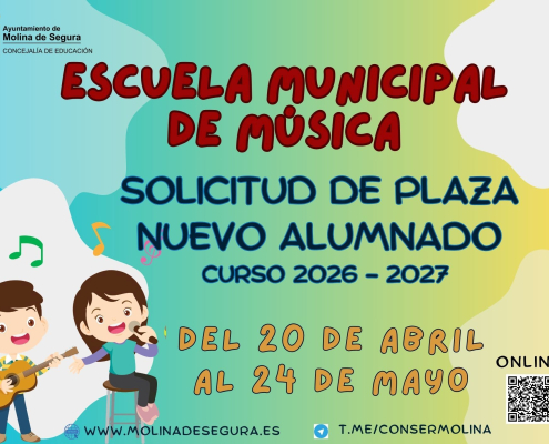 Escuela Municipal de Música Molina Comienzo plazo de solicitudes curso 2026 2027 CARTEL