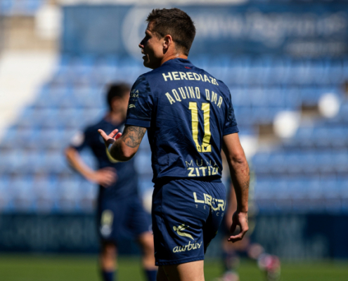 Dani Aquino durante un partido en el estadio Heredia 21 La Condomina