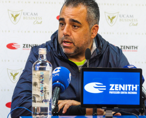 Germán Crespo en la sala de prensa