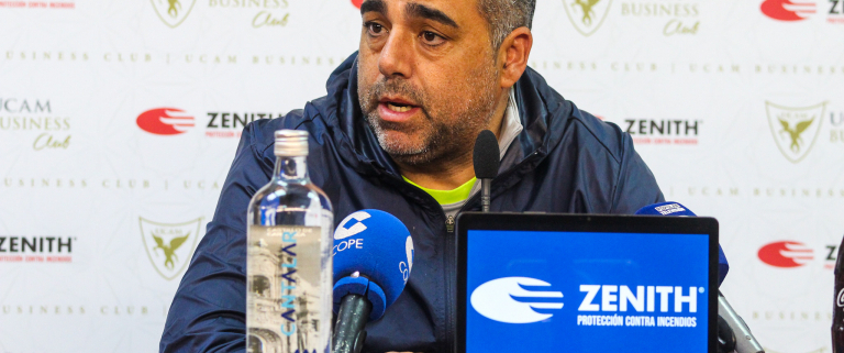 Germán Crespo en la sala de prensa