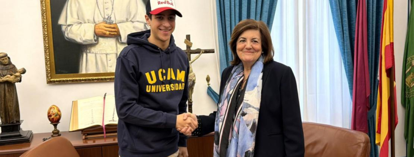 Gil Membrado, con María Dolores García, presidenta de la UCAM