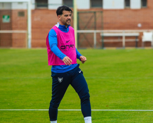 José Ruiz durante el entrenamiento en El Mayayo