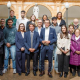 Alumnos de la UCAM seleccionados para esta edición del programa “Generación Talento”, con el director general de la Fundación Princesa de Girona, el director de UCAM HiTech, el director general de Deportes del CARM, el campeón de España de gimnasia rítmica, Eneko Lambea; la especialista en medicina de la actividad física y el deporte, Antonia Lizárraga, así como otros representantes de ambas instituciones y del empresariado regional.