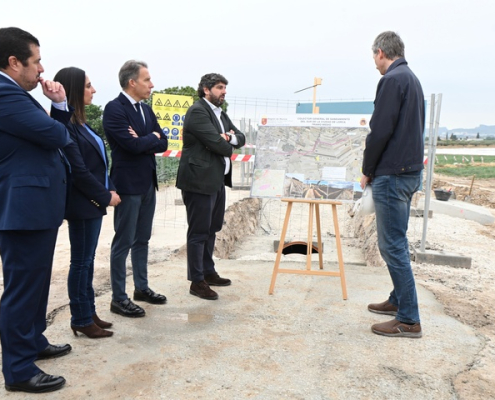 López Miras visita las obras del segundo tramo del Colector Sur de Lorca