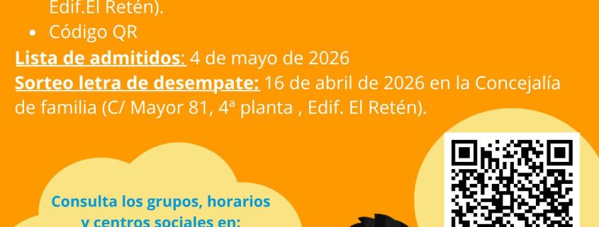 Familia Molina Servicio ‘Corresponsables hasta 16’ Plazo inscripción CARTEL