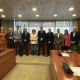 El presidente de la CGR Riegos Levante Margen Izquierda del Segura, Roque Luis Bru Bonet, con los miembros de la Comisión Especial de Estudio sobre la situación del trasvase Tajo-Segura