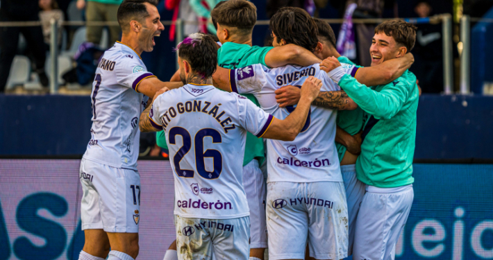 Celebración del gol del Real Jaén