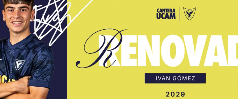 Iván Gómez seguirá defendiendo la camiseta del UCAM Murcia CF hasta 2029