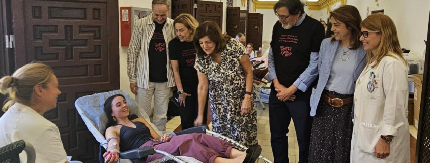 El presidente de la UCAM acompañó al jefe de departamento de la Organización Nacional de Trasplantes y al coordinador regional de Trasplantes en su visita a las estaciones de extracción instaladas en la UCAM.
